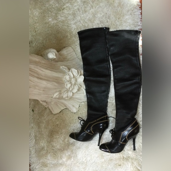 Sergio Rossi (Vero Cuoio) Over the Knee Leather Boots - Picture 1 of 13